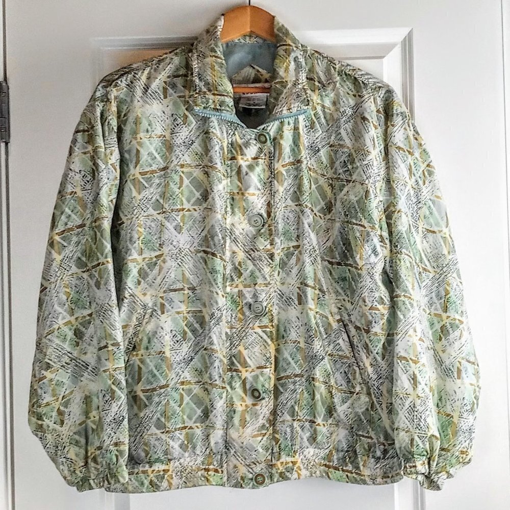 Stunt Sports Zip Button Silk Print Bomber Jacket